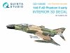 Quinta Studio QD+48488 F-4D early Phantom II 3D-Printed & coloured Interior on decal paper (Academy) (with 3D-printed resin parts) 1/48